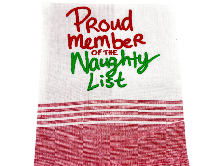 PROUD MEMBER NAUGHTY LIST TOWEL For Sale