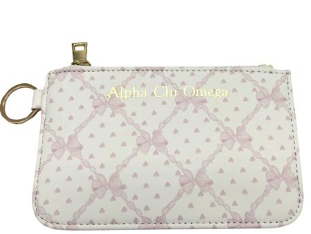 ALPHA CHI OMEGA BOW KEY POUCH on Sale