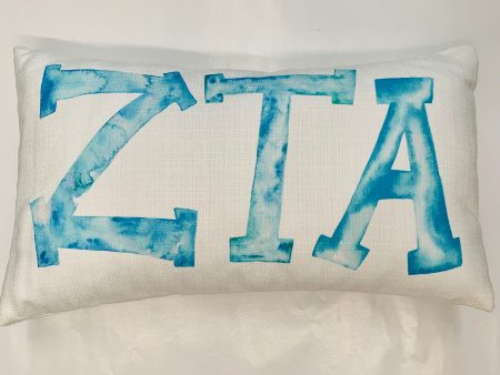 ZETA TAU ALPHA WATERCOLOR PILLOW For Cheap