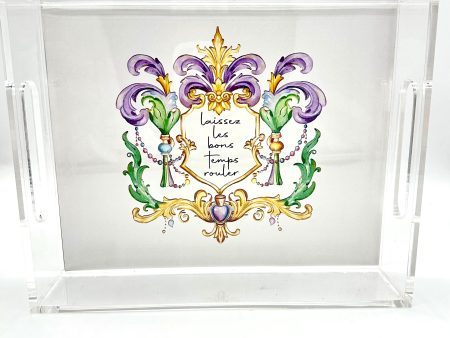 8X10 TRAY MARDI GRAS CREST LAISSEZ Online now