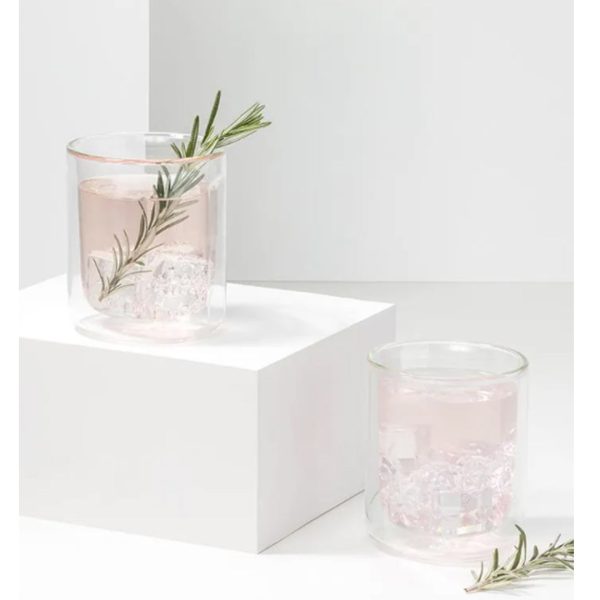 12 OZ GLASS ROCKS CLEAR 2 PACK For Discount