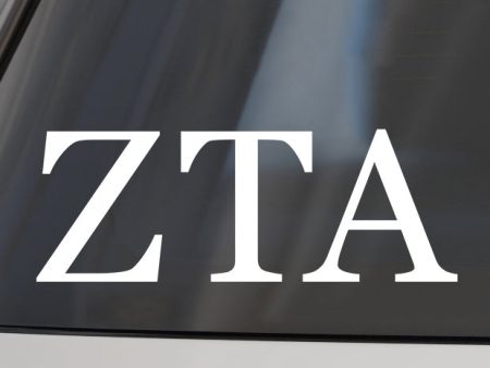 Zeta Tau Alpha Car Decal Sticker- Greek Letters Design Hot on Sale