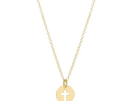 16IN NECKLACE GOLD BLESSED SMALL GOLD DISC Hot on Sale