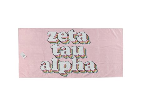 ZETA TAU ALPHA RETRO BEACH TOWEL For Cheap