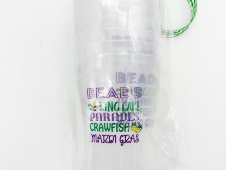 MARDI GRAS BEADS SHATTERPROOF CUPS on Sale