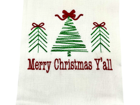 3 TREES MERRY CHRISTMAS TOWEL Sale