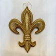 10 INCH GOLD GLITTER FLEUR DE LIS ORNAMENT For Discount