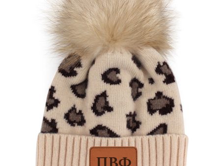 Pi Beta Phi Leopard Design Beanie Hat Online Sale